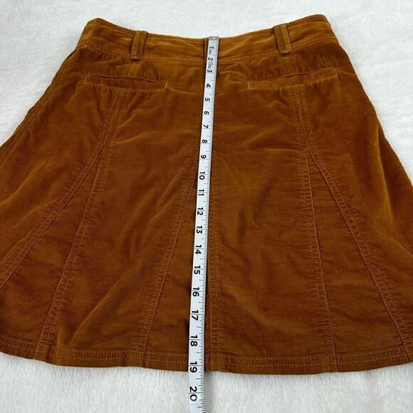 Athleta Women's Size 4 Pleated Corduroy A-Line Flare Mini Skirt Rust Brown - Picture 11 of 11
